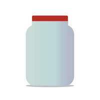 Glass Jar for canning and conservation. Vector empty jar design template with cover