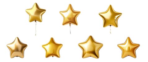 AI generated Gold star balloon isolated on transparent background. png