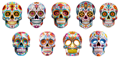 AI generated Cinco de mayo sugar skull isolated on transparent background. png