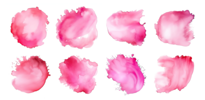 AI generated Pink watercolor stain isolated on transparent background. png