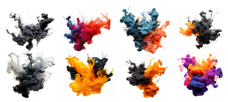 AI generated ink explsion isolated on a transparent background. png