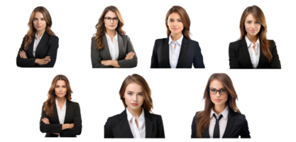 AI generated A group of business womans on a transparent background. png