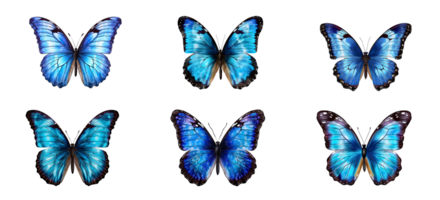 AI generated Set beautiful butterflies isolated on a transparent background. png