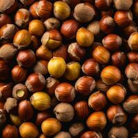 AI generated Autumn's Nutty Treasure A Hazelnut Close Up photo