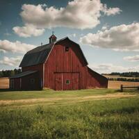 AI generated Weathered Elegance The Timeless Charm of the Vintage Red Barn photo