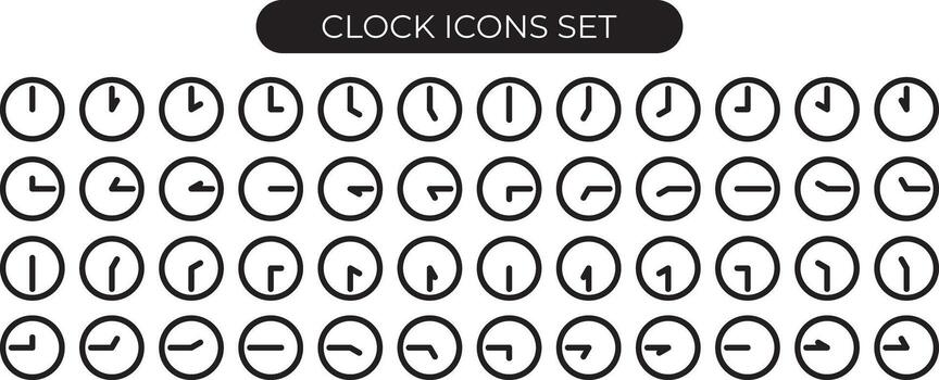 clock icon design set in deferent time positions vector