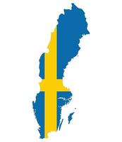 Sweden map. Map of Sweden with Swedish flag vector