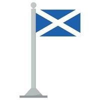 Flag of Scotland. Scotland flag on flagpole isolated vector