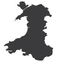 Wales map. Map of Wales in black color vector