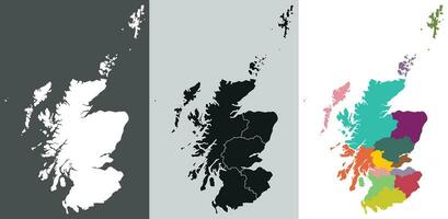 Scotland map. Map of Scotland in set vector