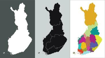 Finlandia mapa. mapa de Finlandia en conjunto vector