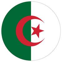 Flag of Algeria in round circle shape desing vector
