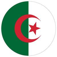 Flag of Algeria in round circle shape desing vector