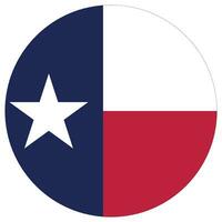 Flag of Texas in circle round shape. State Texas State flag. vector