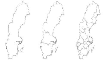 Sweden map. Map of Sweden in set vector