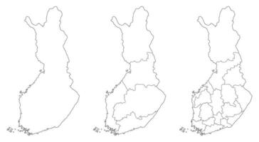 Finland map. Map of Finland in set vector