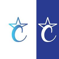 C Letter Logo Vector with Start Sign Professional Abstract Monogram Logo Design Symbol