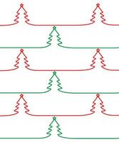 Vector seamless pattern with Christmas trees. red and green lines design on white background. Christmas and New Year wrapper design
