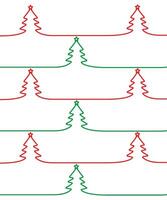 Vector seamless pattern with Christmas trees. red and green lines design on white background. Christmas and New Year wrapper design