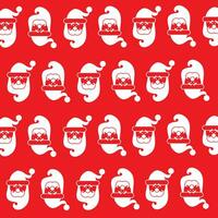 Christmas season pattern design hand drawn santa claus pattern on red background vector