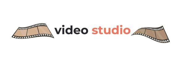 Video studio text design. Design element, web tittle, decoration, lettering. Vector. vector