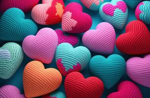 AI generated many colorful heart cartoons heart stock videos and royaltyfree footage photo