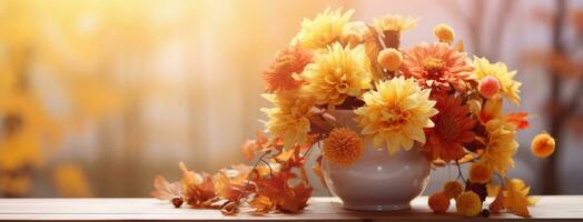 AI generated autumn fall images flower photo