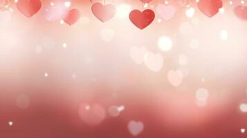 AI generated Love-filled background with gentle lighting, hearts, and space for heartfelt messages photo