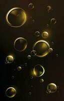 Liquid Bubble in Gold Color with Black Background vector