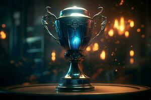 AI generated champion Award trophy cup winner concept AI Generated photo