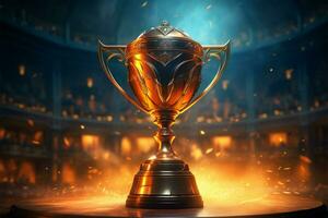 AI generated champion Award trophy cup winner concept AI Generated photo