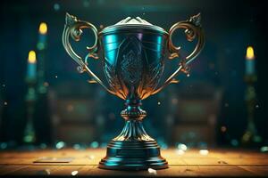 AI generated champion Award trophy cup winner concept AI Generated photo