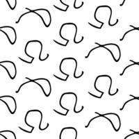 Seamless pattern with sketch round squiggle vector