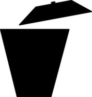 Trash can icon illustration with black color and no background vector