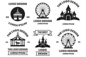 Carnival and festival logos in vintage style vector