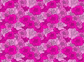 Seamless pattern of pink roses vector