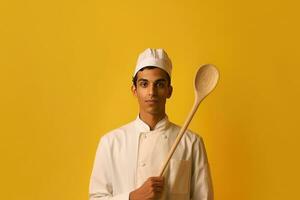 AI generated Professional Chef with Wooden Spoon photo