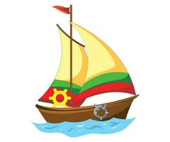 Sailboat in water vector