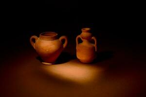 Small terracotta amphorae photo