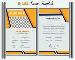 Modern ID card design template. Corporate identity card design. Professional employee id card. Vector