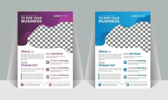 Corporate Business flyer Design Template in A4. Can be adapt to Brochure, Annual Report, Magazine,Poster, Business Presentation, Portfolio, Flyer, Banner, Websit vector