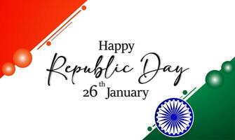 Happy Republic Day, Vector Illustration Of Republic Day India with indian flag and text 26 january