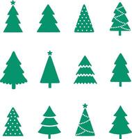 Christmas tree icon. Holiday design elements set. Happy New Year vector illustration.