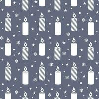 Seamless pattern with Christmas candles. Festive background. Happy New Year vector illustration.