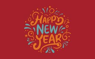 Happy New Year lettering Vector illustration design element for poster, card, decoration.