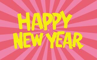 Happy New Year lettering on purple background vector