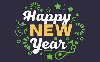 Ornate Happy New Year Lettering vector