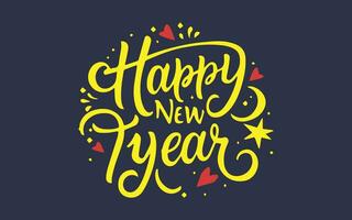 Happy New Year text for greeting card Vector illustration