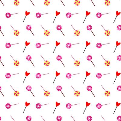 Lollipops seamless pattern for Valentine day. Heart shaped, swirls lollipop seamless pattern wrap Valentine day. Colorful doodle lollipop seamless pattern with love concept. Valentine sweet lollipop