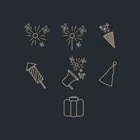 New Year Vector Icon Design Christmas Fireworks Isolated Flat Design EPS 10